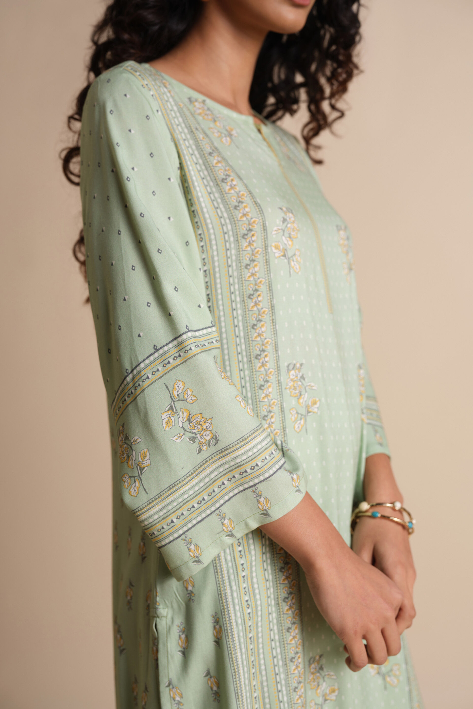 Sadabahar Kurta Set, Sage Green, image 3